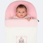 Baby Girls White & Pink Teddy Bear Logo Nest, 3, hi-res
