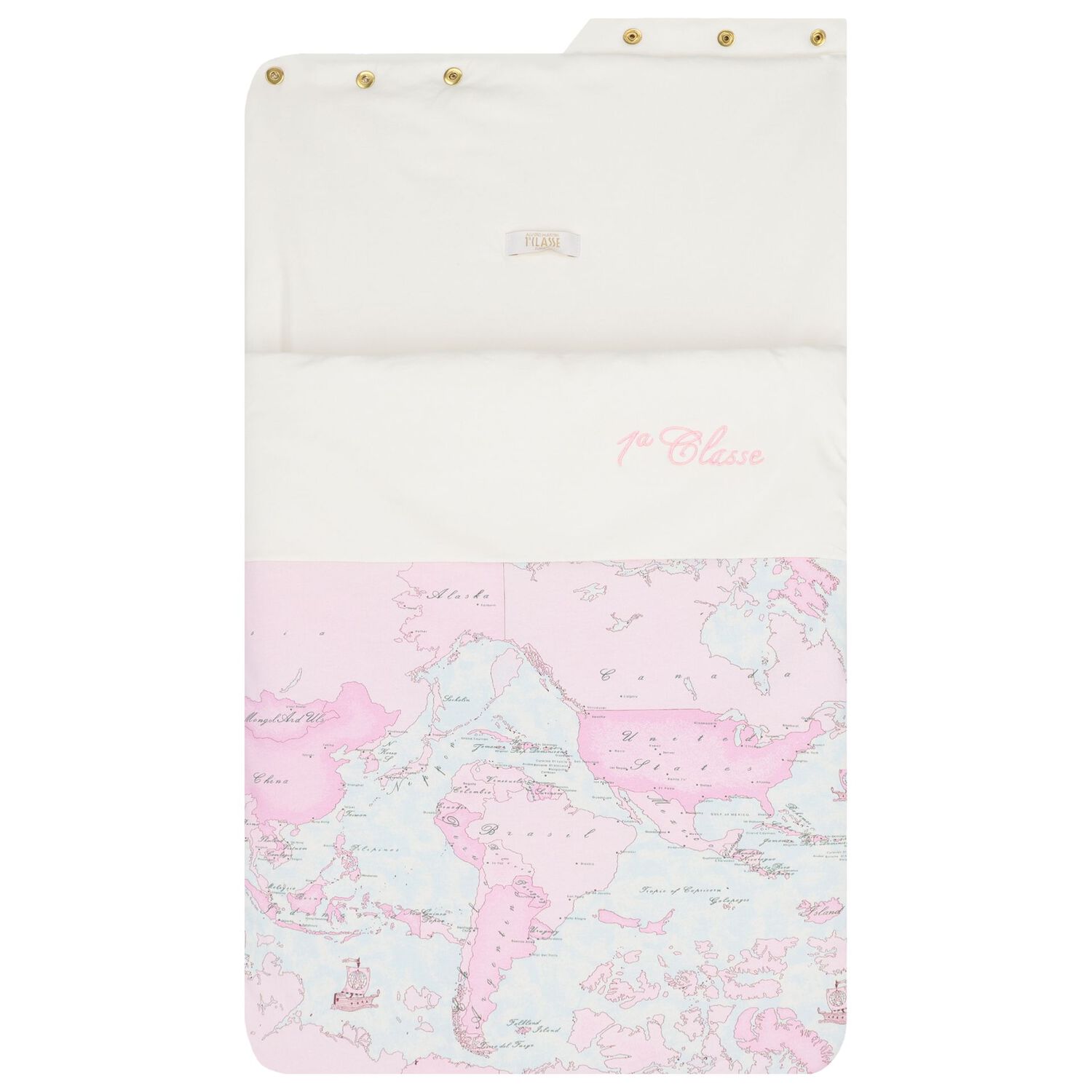 Baby Girls Ivory & Pink Geo Map Baby Nest, 2, hi-res image number null