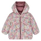Younger Girls Rose Gold & Pink Floral Reversible Coat, 1, hi-res