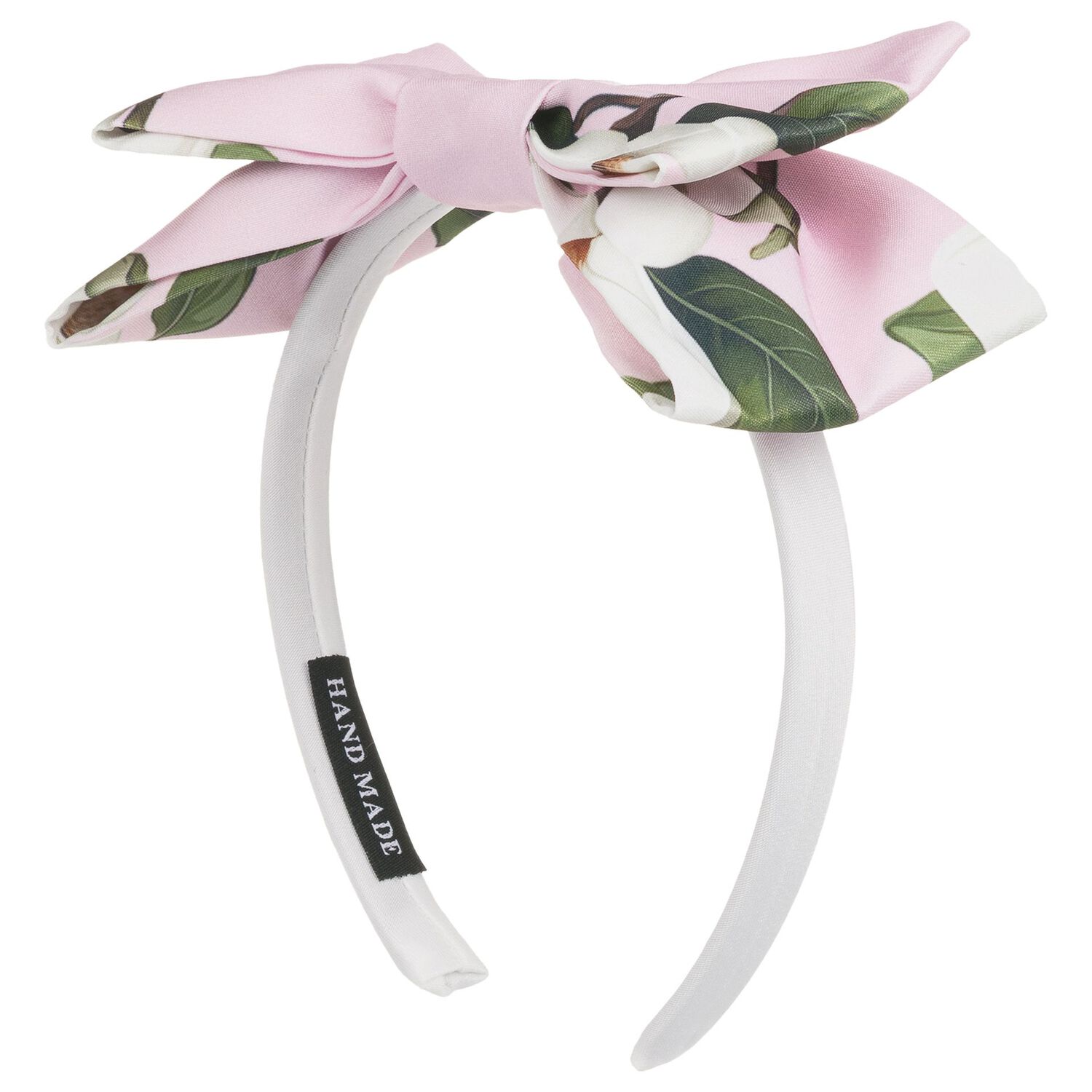 Girls White & Pink Bow Headband, 2, hi-res