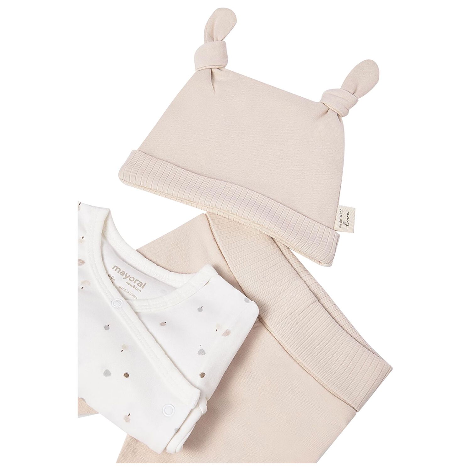 Ivory & Beige 2 Piece Babygrow Set, 1, hi-res