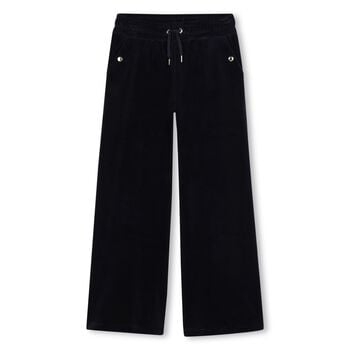 Girls Navy Blue Wide Leg Trousers