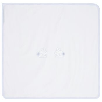 Baby Boys Ivory & Blue Rabbit Blanket