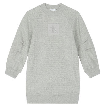 Girls Grey Logo Dress