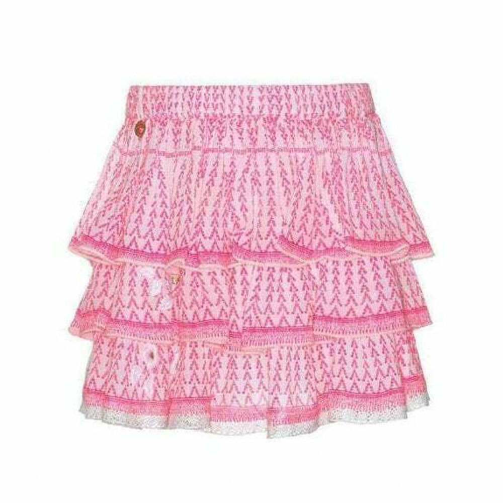 Mim-Pi Girls Pink Ruffle Layered Skirt