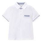 Boys White Polo Shirt, 2, hi-res