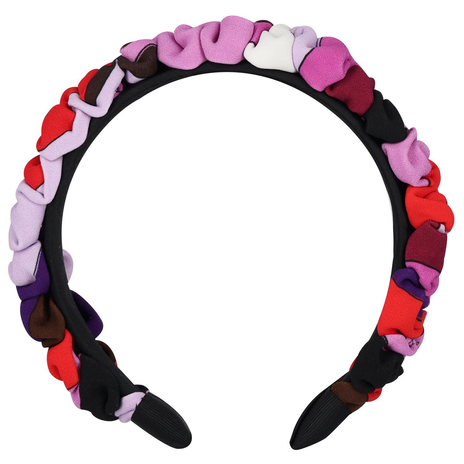 Girls Multi-Coloured Ruffled Orchidee Headband, 2, hi-res