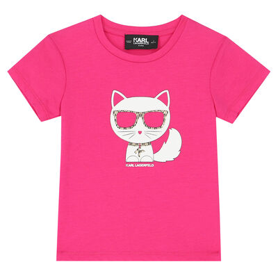 Girls Pink Choupette Logo T-Shirt