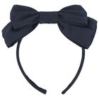 Girls Navy Blue Bow Headband, 2, hi-res
