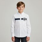 Boys White Logo Shirt, 1, hi-res