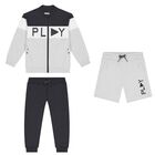 Boys Grey & Black Tracksuit Set, 1, hi-res