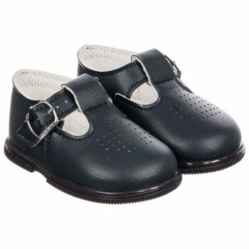Baby Boys Navy Leather Shoes