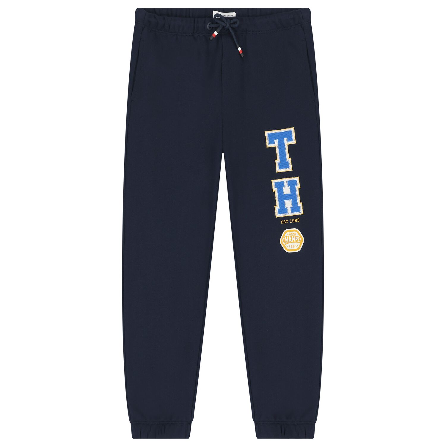 Boys Navy Blue Varsity Logo Joggers, 1, hi-res
