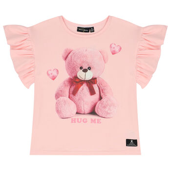 Girls Pink Teddy Bear T-Shirt