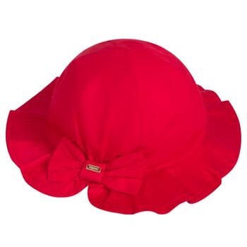 Younger Girls Red Bow Hat