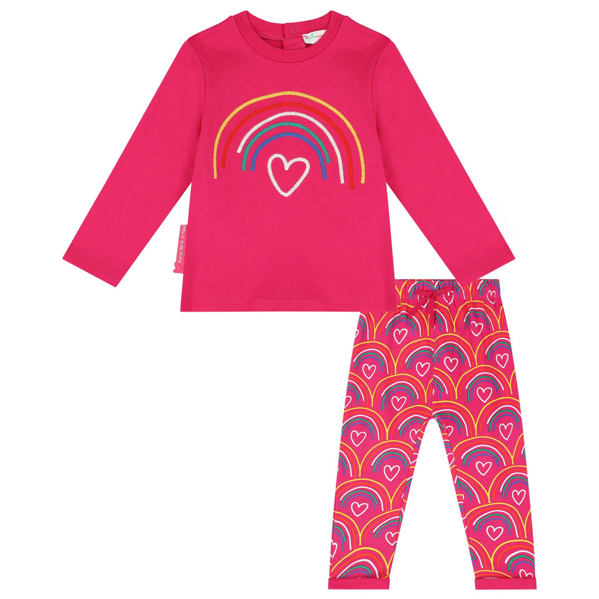Agatha Ruiz De La Prada Younger Girls Pink Rainbow Tracksuit Junior Couture