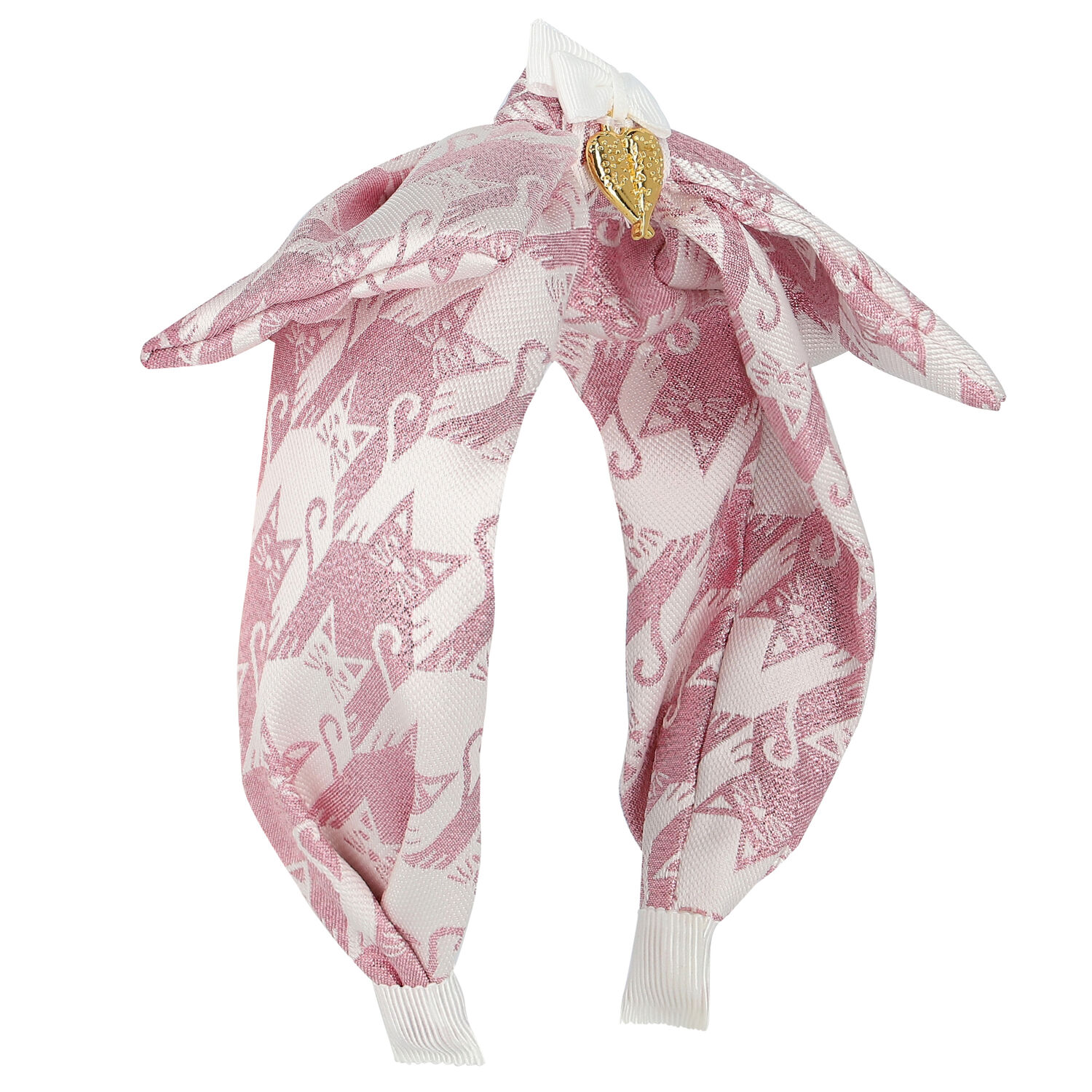 Girls Pink & White Bow Headband, 14, hi-res image number null