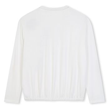 Girls Ivory Logo Long Sleeve Top