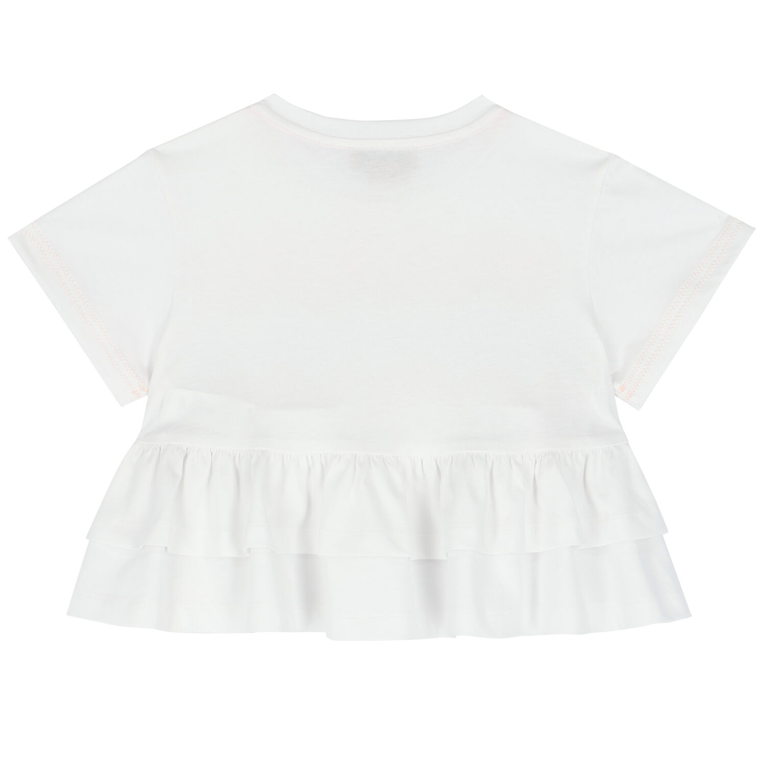 Girls White Zigzag T-Shirt, 1, hi-res