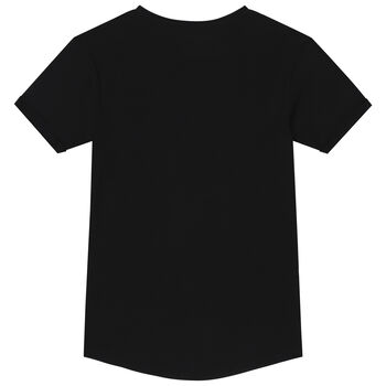 Girls Black Logo Sequins T-Shirt