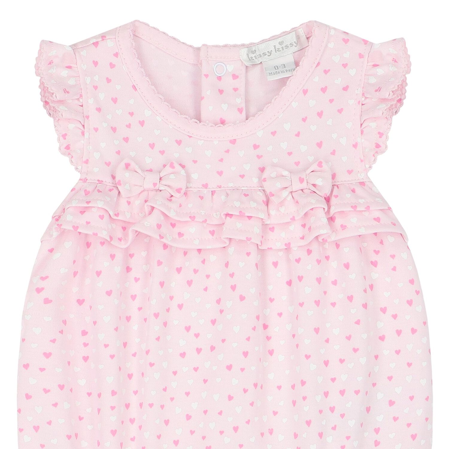 Baby Girls Pink Hearts Bodysuit, 1, hi-res