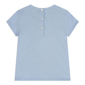 Baby Girls Blue Teddy Bear T-Shirt
