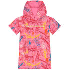 Girls Pink Logo Hooded Dress, 1, hi-res