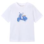 Boys White Motorbike T-Shirt, 3, hi-res