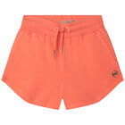 Girls Orange Logo Shorts, 2, hi-res