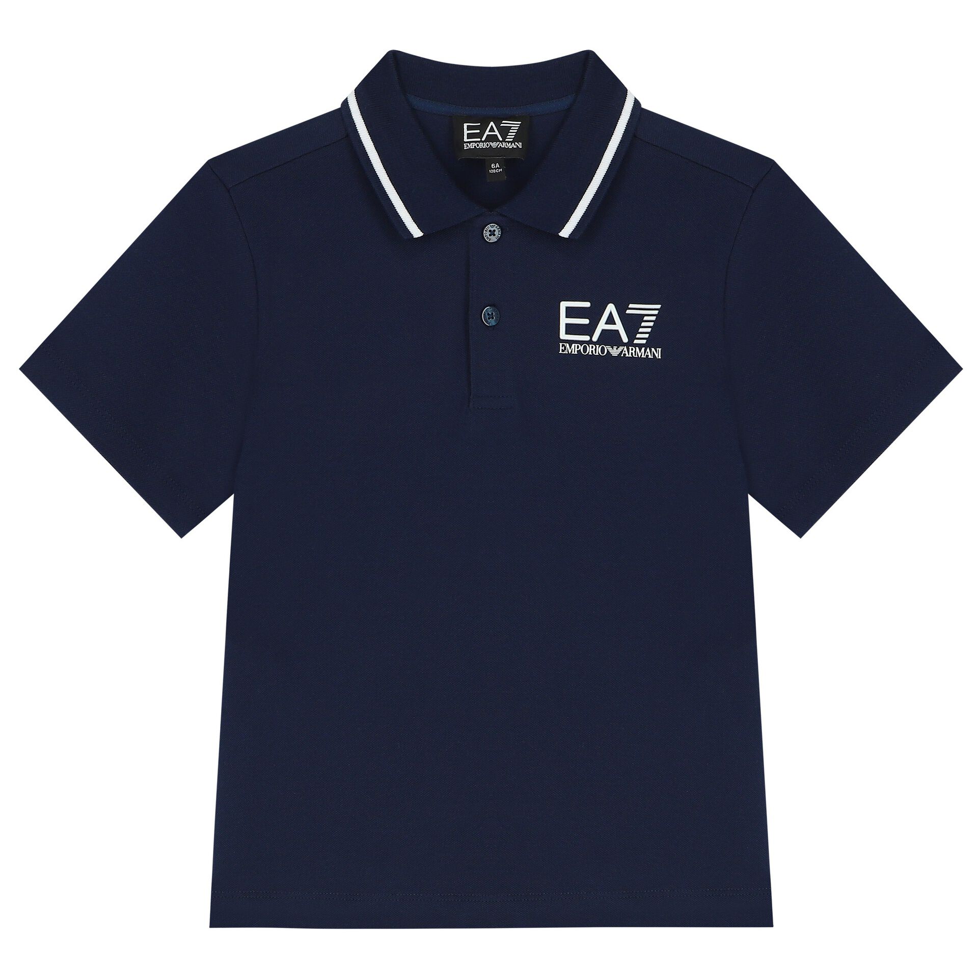 EA7 Emporio Armani Boys Navy Blue Logo Polo Shirt Junior Couture