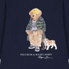 Boys Navy Blue Polo Bear Long Sleeve Top, 1, hi-res