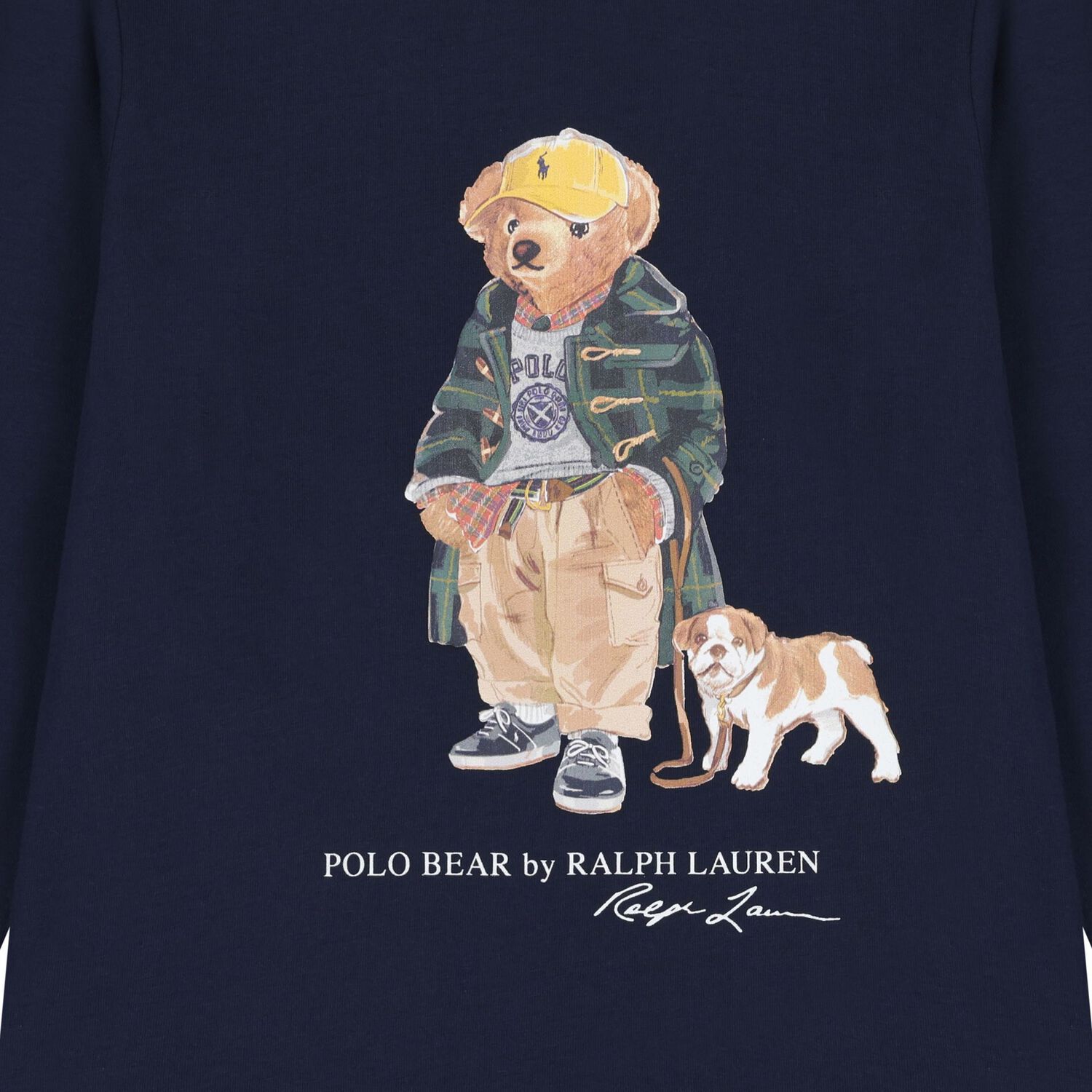 Boys Navy Blue Polo Bear Long Sleeve Top, 1, hi-res image number null