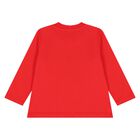 Younger Red Teddy Bear Logo Long Sleeve Top, 3, hi-res
