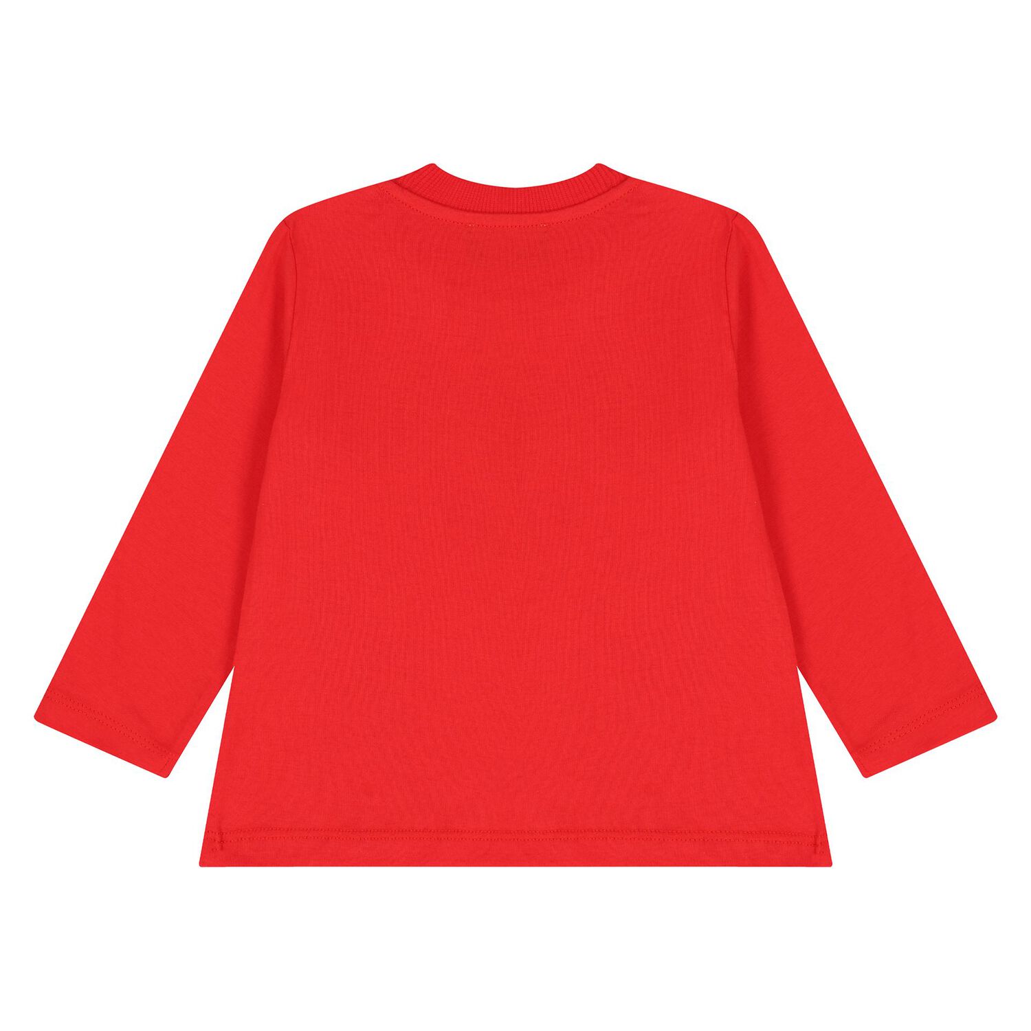 Younger Red Teddy Bear Logo Long Sleeve Top, 3, hi-res