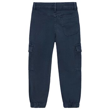 Boys Navy Blue Cargo Trousers