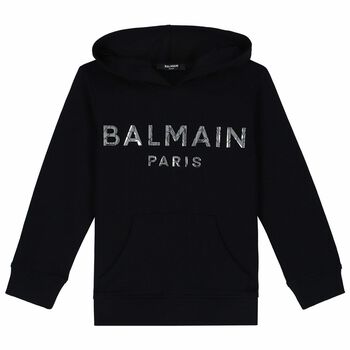Black Logo Hooded Top