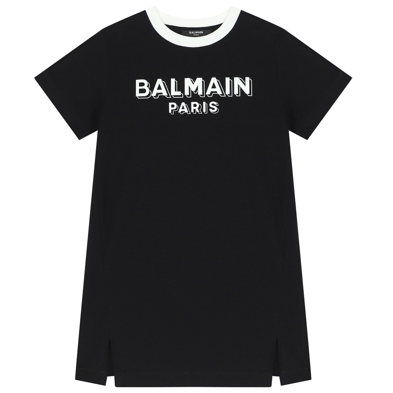 Girls Black Logo T-Shirt Dress, 1, hi-res image number null