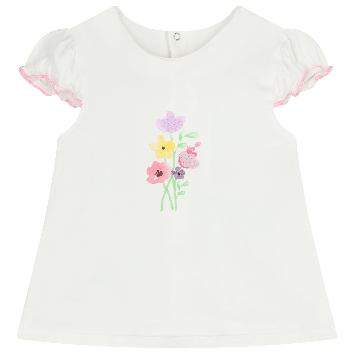 طقم شورت باللون الأبيض و الوردي للبنات (عبوة من قطعتين), 3, hi-res