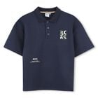 Boys Navy Blue Logo Polo Shirt, 1, hi-res