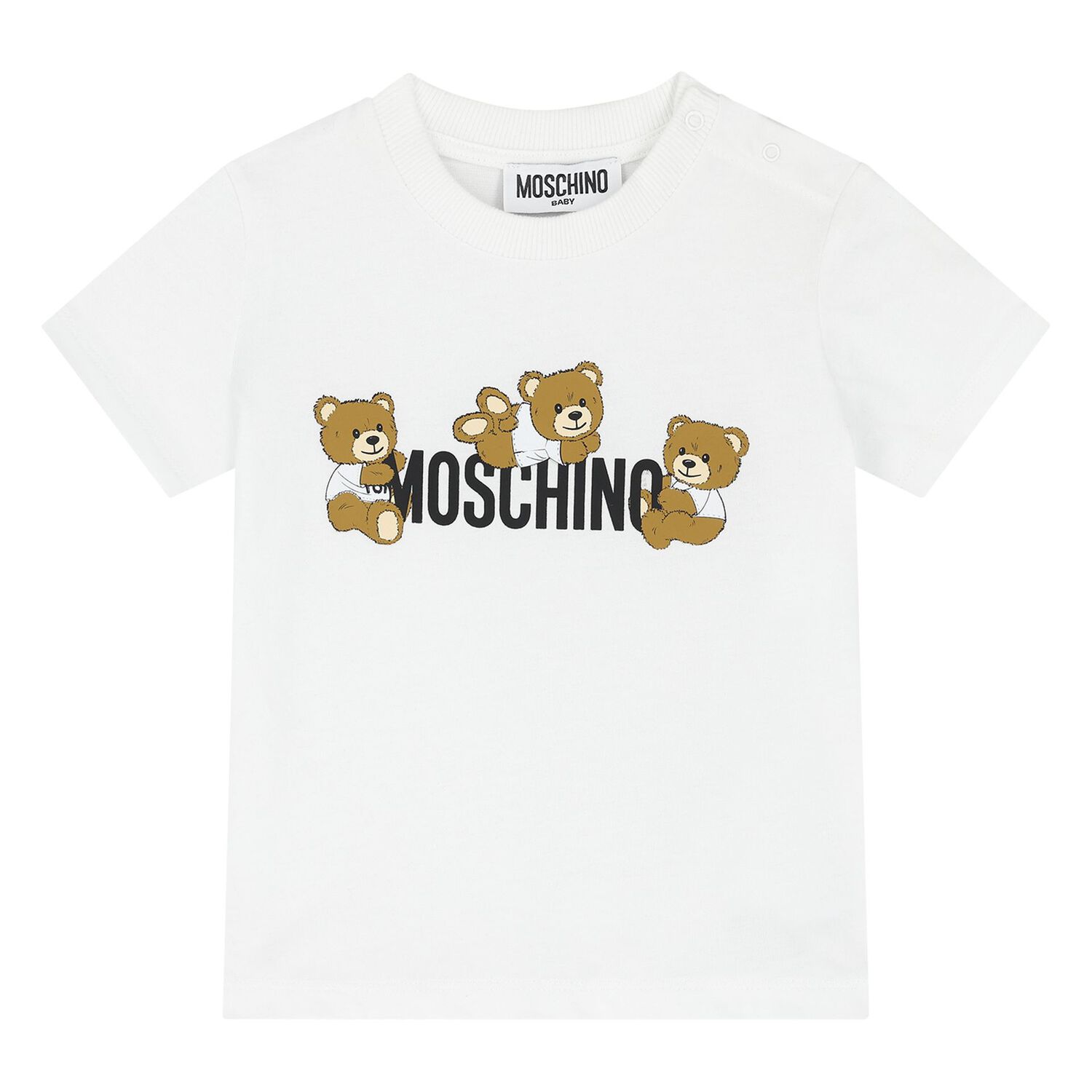 Younger White & Grey Teddy Bear Logo Shorts Set, 2, hi-res
