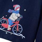 توب بأكمام طويلة برسومات باللون الكحلي للأولاد, 1, hi-res