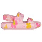 Girls Pink Floral Sandals, 1, hi-res