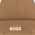 Younger Boys Beige Logo Knitted Hat, 1, hi-res