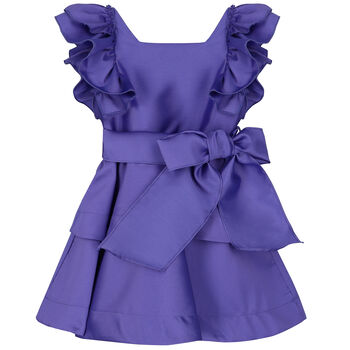 Girls Purple Ruffled Dress