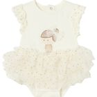 Baby Girls Ivory Tulle Bodysuit, 1, hi-res