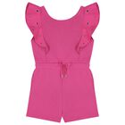 Girls Pink Logo Playsuit, 2, hi-res