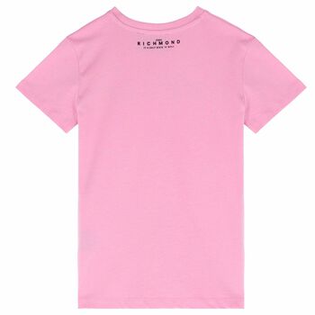 Girls Pink Embellished T-Shirt