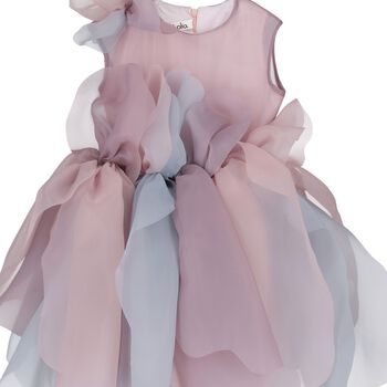 Girls Pink & Purple Organza Flower Dress