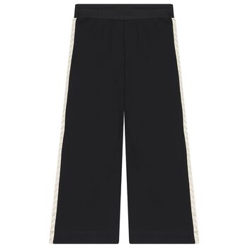 Girls Black Logo Trousers