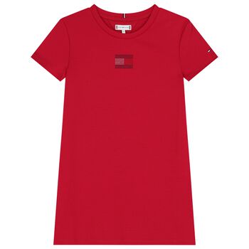 Girls Red Logo Dress